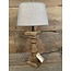 2002 - OV schuin - lampenkap - Taupe/creme  linnen  - 20 x 12,5 onder - 15,5 boven