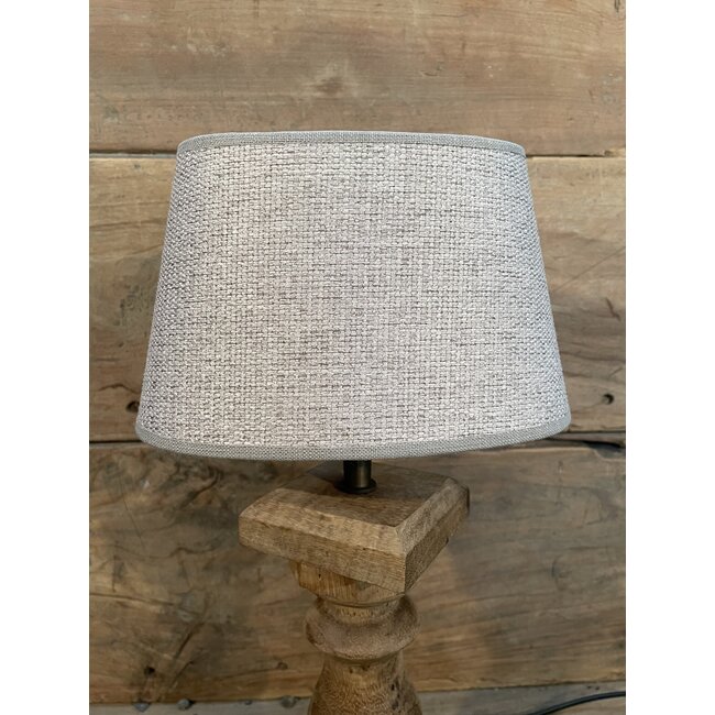 2002 - OV schuin - lampenkap - Taupe/creme  linnen  - 20 x 12,5 onder - 15,5 boven