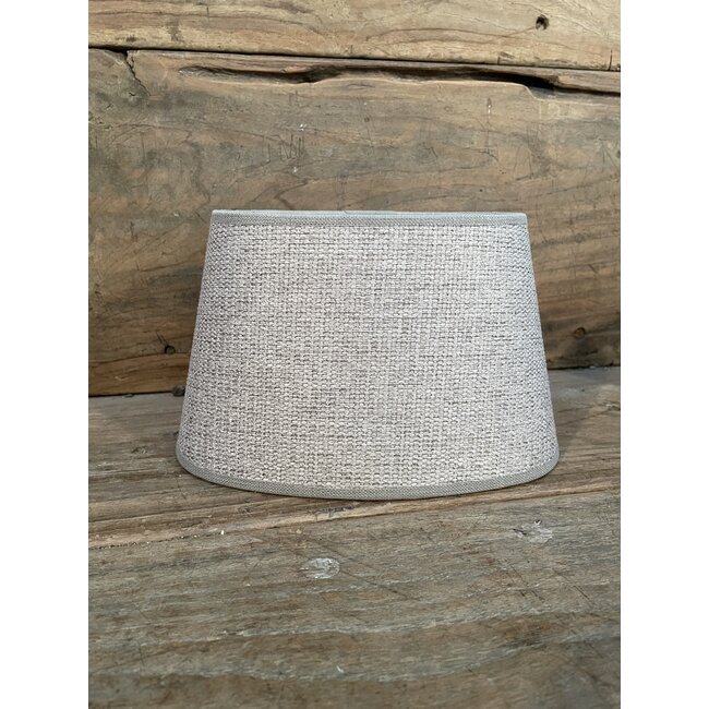 2002 - OV schuin - lampenkap - Taupe/creme  linnen  - 20 x 12,5 onder - 15,5 boven