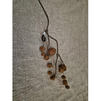## Tak met roestige bellen - kerstbeltak - M - ca. 50 cm