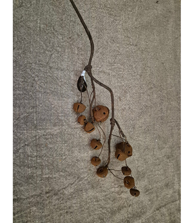 ## Tak met roestige bellen - kerstbeltak - M - ca. 50 cm