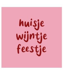 @ Magneettegeltje huisje wijntje feestje - 5x5x0,8cm