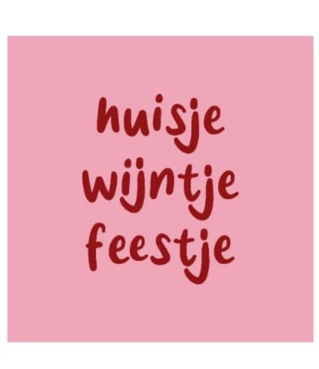 # Magneettegeltje huisje wijntje feestje - 5x5x0,8cm