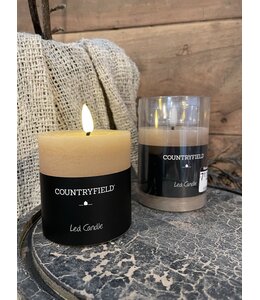 Countryfield @ Stompkaars rustiek Ø7,5CM LED ro Lyon S beige-L7,5B7,5H8CM