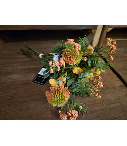 Countryfield @ Kunst boeket Dahlia Pompon oranje - L12B12H27 cm