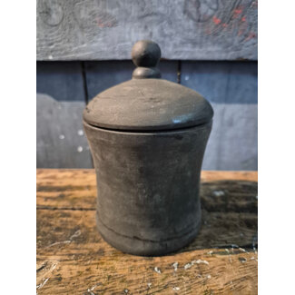 # Houten pot met deksel - ca. 10 x 15 cm - kleur kan afwijken