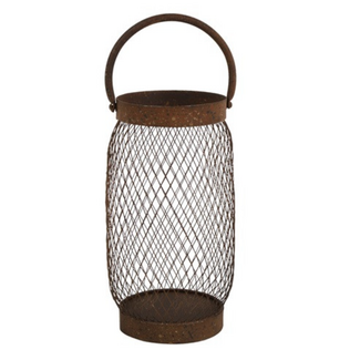 Countryfield # Windlicht m/handvat katia M roest-14,5x14,5x24CM 828974