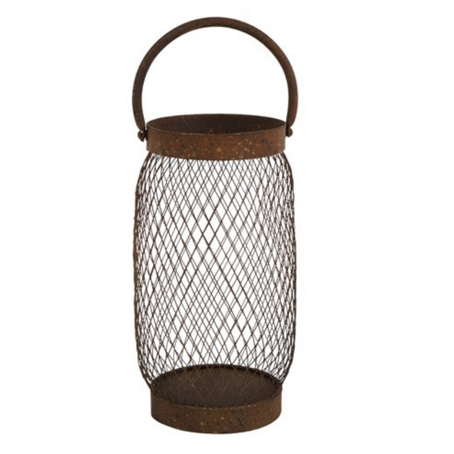 Countryfield # Windlicht m/handvat katia M roest-14,5x14,5x24CM 828974