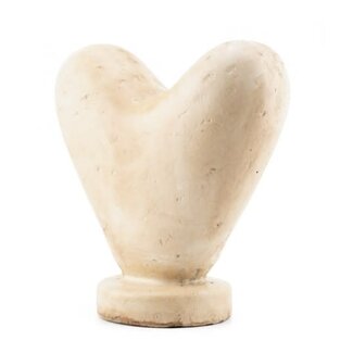 # Aardewerk ornament heart wb - 	14x7,5x15cm