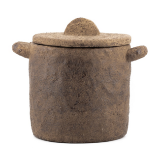 # Aardewerk jar Tierra bruin S - 	14,5x11x13cm