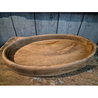 Houten dienblad ovaal - ca. 38 x 22 x 5 cm