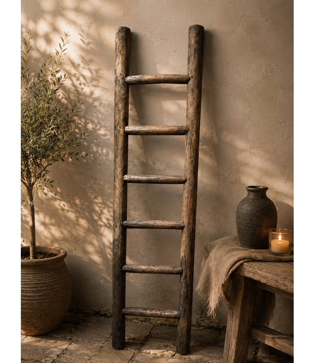 ## wordt niet verzonden - houten decoratieladder XL 50 x 8 x 180