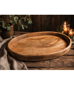Houten dienblad ovaal - ca. 38 x 22 x 5 cm
