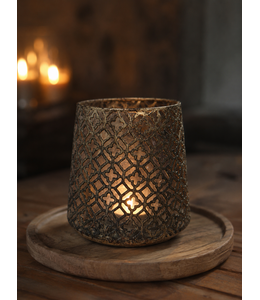 Countryfield ## wordt niet verzonden - Theelichth Bibian M brons - 13 x 13 x 13 cm