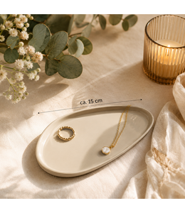## Metalen tray organisch sand marble 21 x 15 cm