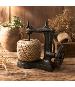 ## Spool "Sewing machine" with hemp yarn ball cast iron 17x17x10cm