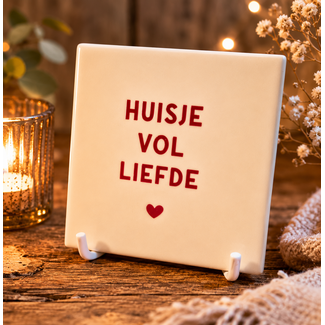 # Tegeltje huisje vol liefde  - 	10,5x10,5x0,5cm