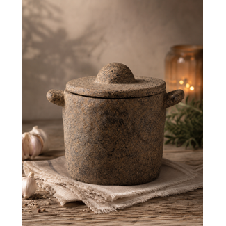# Aardewerk jar Tierra bruin S - 	14,5x11x13cm