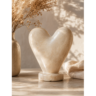 # Aardewerk ornament heart wb - 	14x7,5x15cm