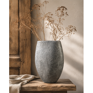 # Vaas - aardewerk - Black and Sand - ca. 25 x 15 x 36 cm