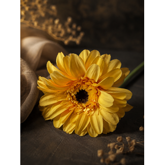 Gerbera 55 cm - geel/oranje