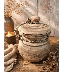 # Mix - houten pot met deksel - per stuk