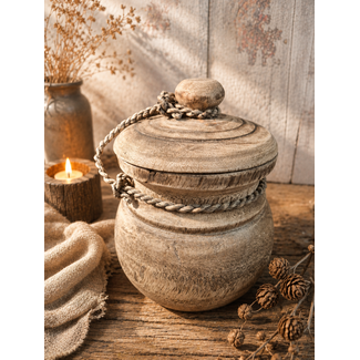 # Mix - houten pot met deksel - per stuk