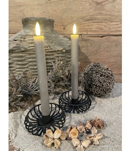 @ Zwart metalen blaker/kandelaar - 11 x 11 x 4