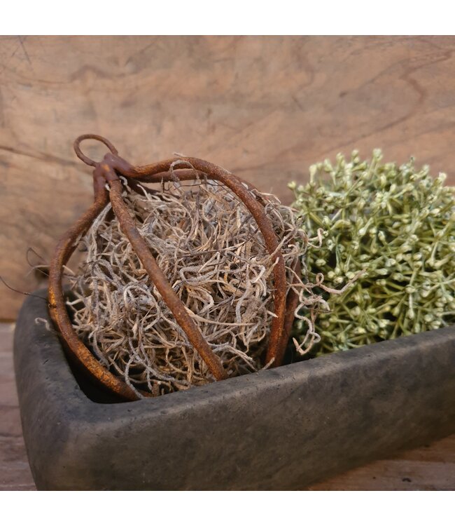 # puntmosbal metaal - S 10 cm (excl mos en deco) per stuk