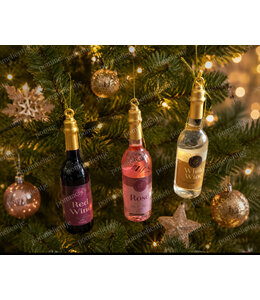 ### wordt niet verzonden Kerstbal fles rosé - 13,5 cm
