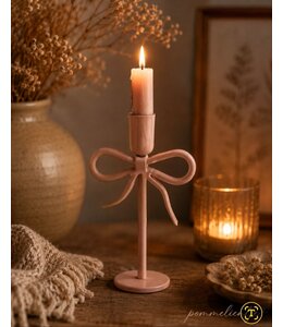 # Kaarsenstandaard bow 20cm roze