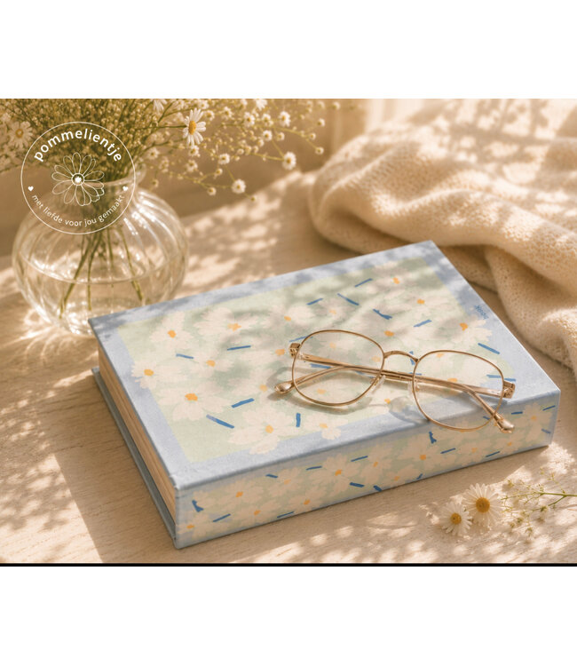 Opbergboek koffietafel daisies 24x16cm