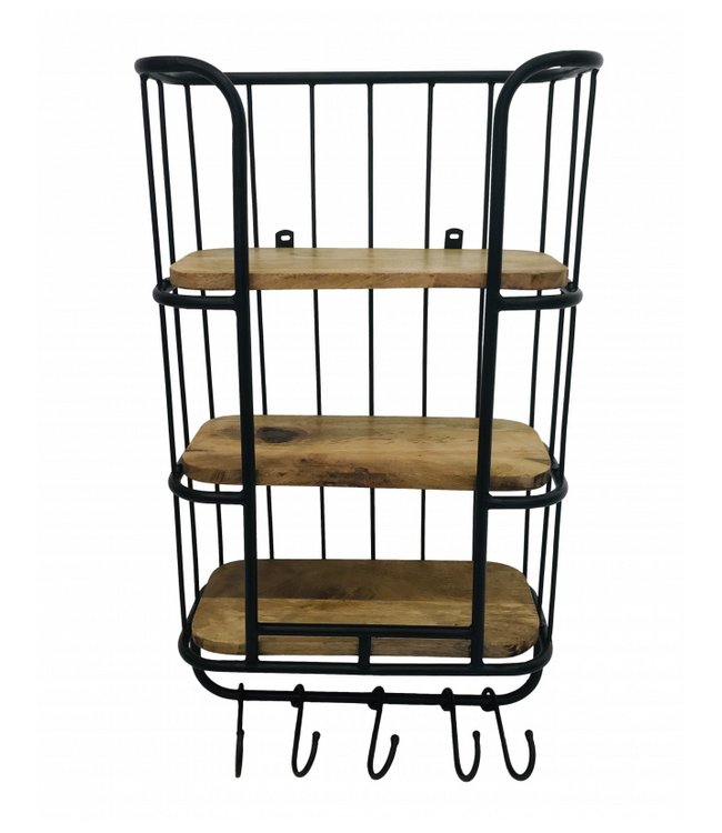 wallshelve 3-laag black - 40x20H70