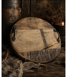 @ Tray round old wood d42
