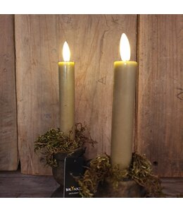 Countryfield @ Set van 2 - Dinerkaars rustiek Ø2,2CM LED ro Lyon S s2 beige-L2B2H15CM - incl afstandsbediening, timer en dimmer
