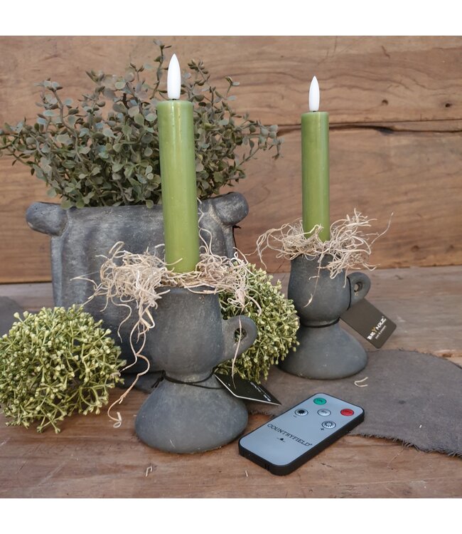 Countryfield # Korte dinerkaars rustiek Ø2,2CM LED ro Lyon S s2 l.groen-L2B2H15CM