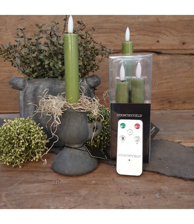 Countryfield # Korte dinerkaars rustiek Ø2,2CM LED ro Lyon S s2 l.groen-L2B2H15CM