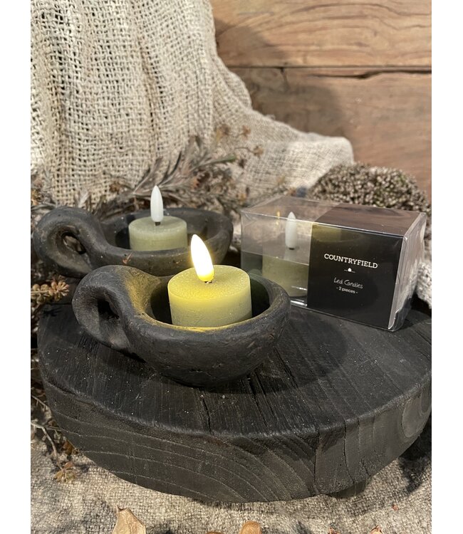 Countryfield # Groene LED waxinelichtjes 4 cm