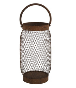 Countryfield # Windlicht m/handvat katia M roest-14,5x14,5x24CM 828974