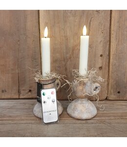 Countryfield @ Korte dinerkaars rustiek Ø2,2CM LED ro Lyon S s2 creme-L2B2H15CM