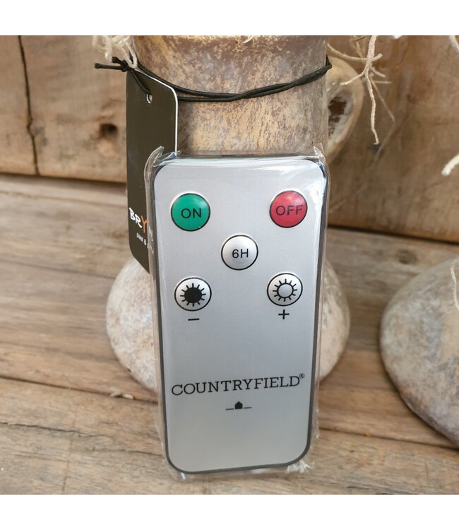 Countryfield # Korte dinerkaars rustiek Ø2,2CM LED ro Lyon S s2 creme-L2B2H15CM