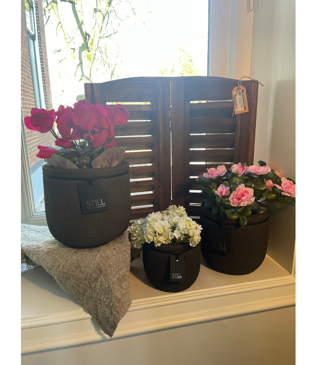 Still ### wordt niet verzonden - 48062 - Planter Line S Dark Brown - 16 x 16 cm