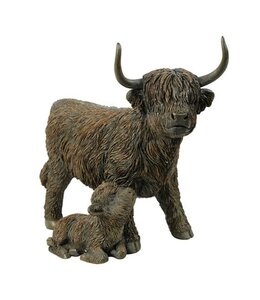 Countryfield # Schotse hooglander m/kalf Ulla bruin-L29B15,5H25,5CM