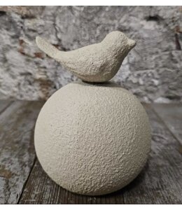 # Leyu bol met vogel creme 12x15cm