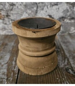 # Kandelaar diabolo hout klein R9xH7.5cm