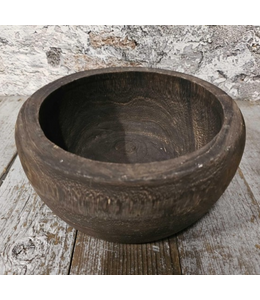 @ Wood schaal rond D22.5xH10cm