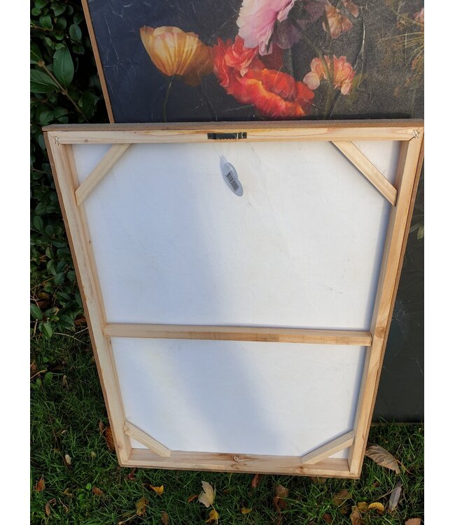 Muse pauw op doek in houten lijst - 51 x 71 cm