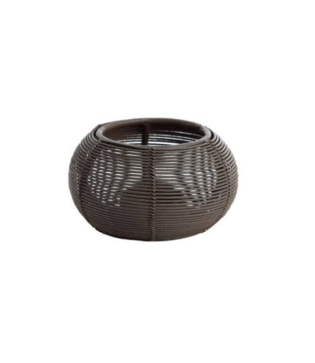 Theelicht Ø11x7 cm BIANO mat donker bruin