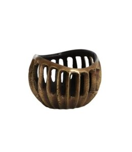 @ Theelicht Ø10x8 cm CHALCO antiek brons+zwart
