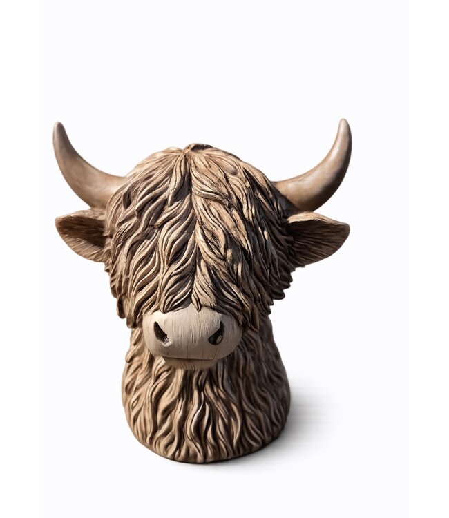 # Spaarpot "Highlander" bruin polystone - hooglander - ca. 10 x 8 x 11 cm